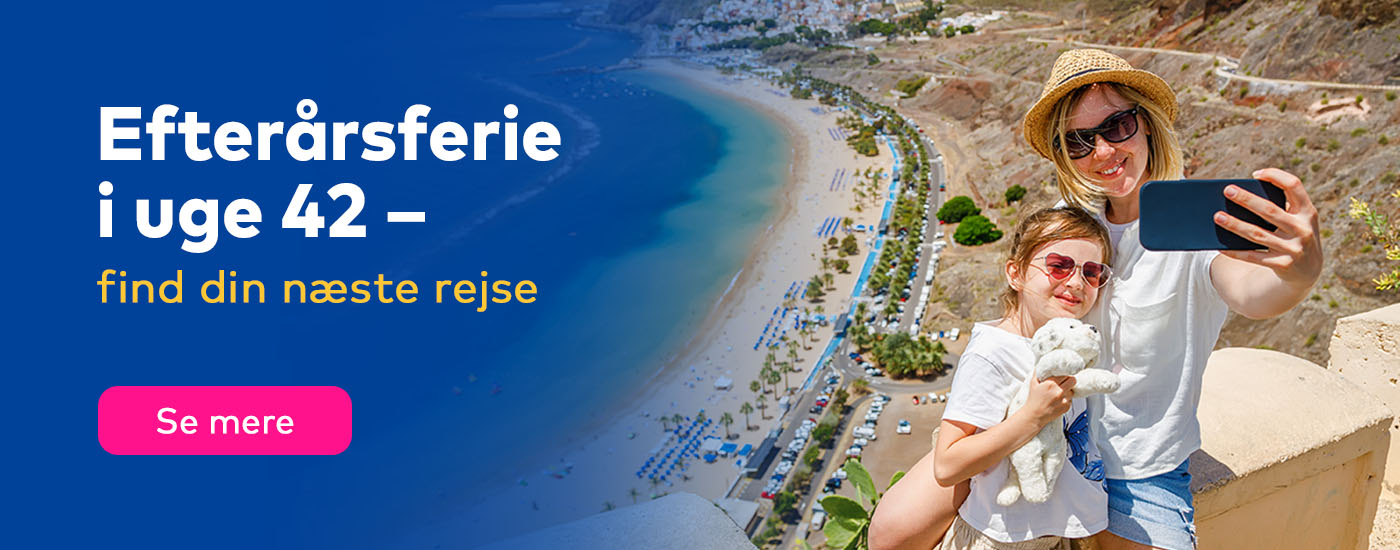 Efterårsferie med rabat 10. august – 20. august 2025 – kun i en begrænset periode