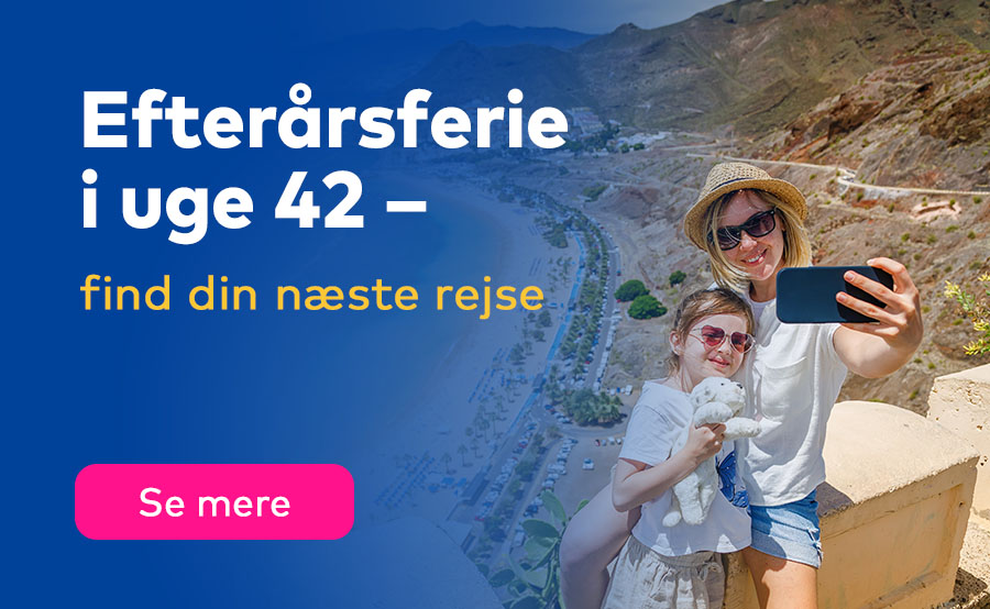 Efterårsferie med rabat 10. august – 20. august 2025 – kun i en begrænset periode